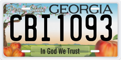 GA license plate CBI1093