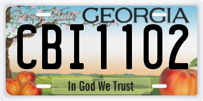 GA license plate CBI1102