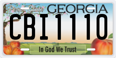 GA license plate CBI1110