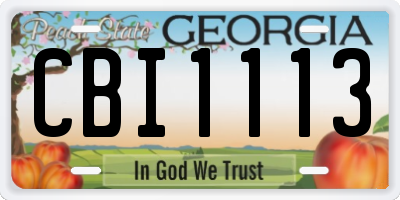 GA license plate CBI1113