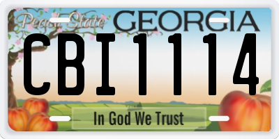 GA license plate CBI1114