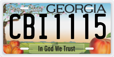GA license plate CBI1115