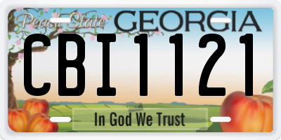 GA license plate CBI1121