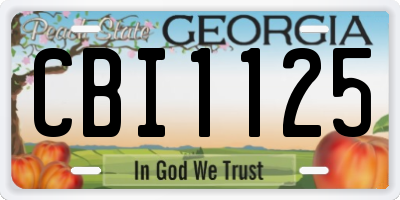 GA license plate CBI1125