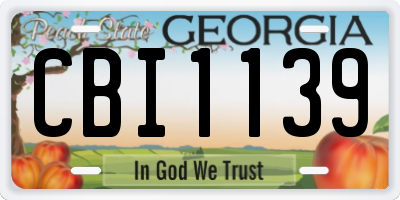 GA license plate CBI1139