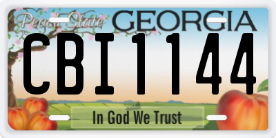 GA license plate CBI1144