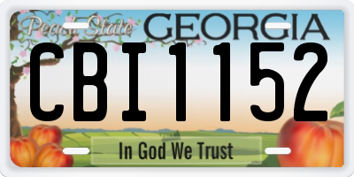 GA license plate CBI1152