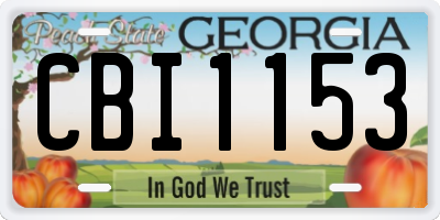 GA license plate CBI1153