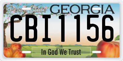 GA license plate CBI1156