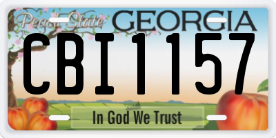 GA license plate CBI1157