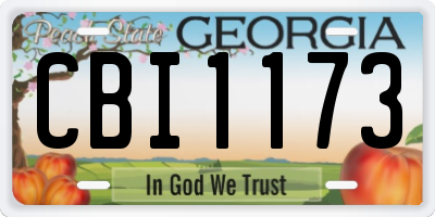 GA license plate CBI1173