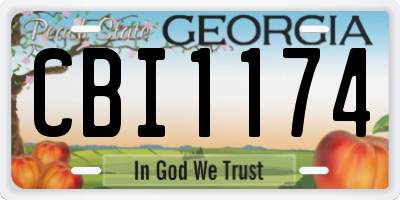 GA license plate CBI1174