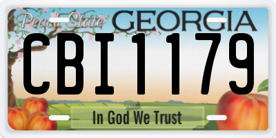 GA license plate CBI1179