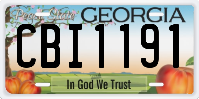 GA license plate CBI1191