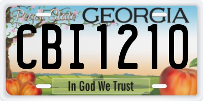 GA license plate CBI1210