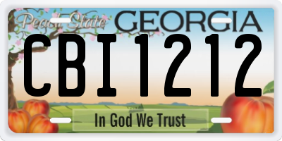 GA license plate CBI1212