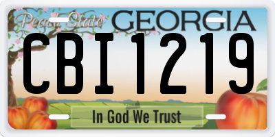 GA license plate CBI1219