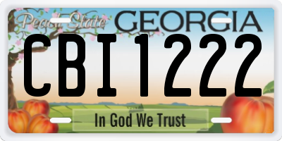GA license plate CBI1222