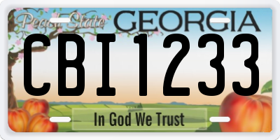 GA license plate CBI1233