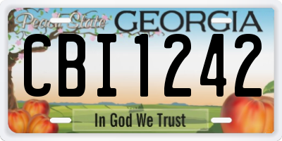 GA license plate CBI1242