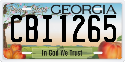 GA license plate CBI1265