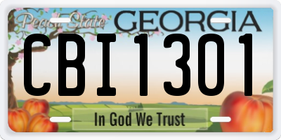 GA license plate CBI1301