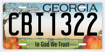 GA license plate CBI1322
