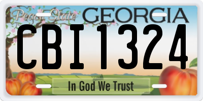 GA license plate CBI1324