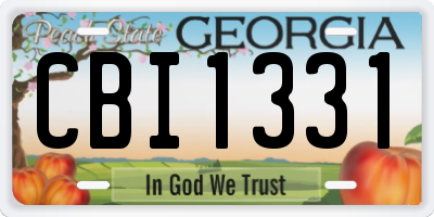 GA license plate CBI1331
