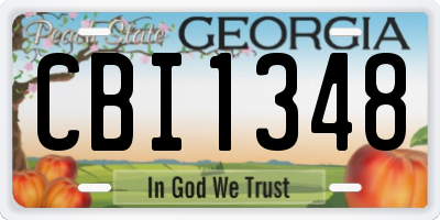 GA license plate CBI1348