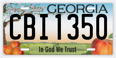 GA license plate CBI1350
