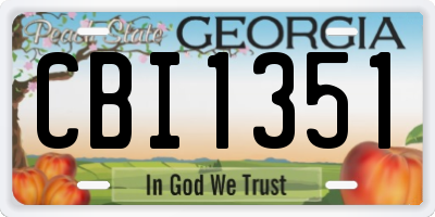 GA license plate CBI1351
