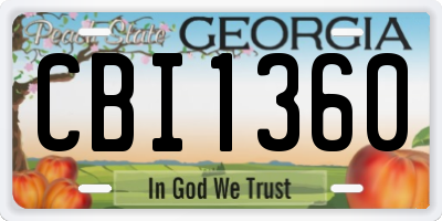 GA license plate CBI1360