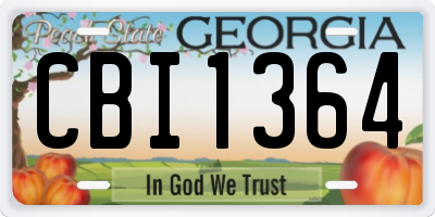 GA license plate CBI1364