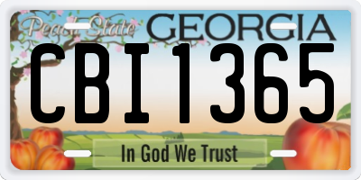 GA license plate CBI1365
