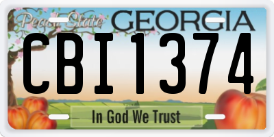 GA license plate CBI1374