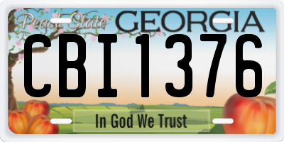 GA license plate CBI1376