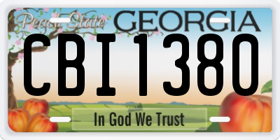 GA license plate CBI1380