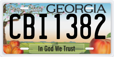 GA license plate CBI1382