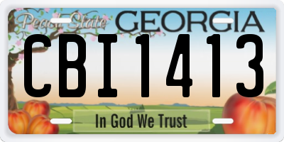 GA license plate CBI1413
