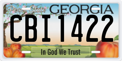 GA license plate CBI1422