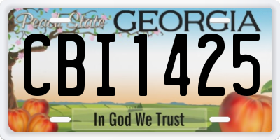 GA license plate CBI1425