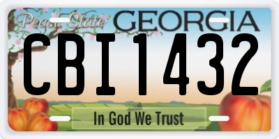 GA license plate CBI1432