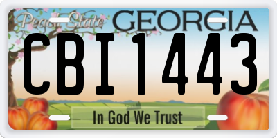 GA license plate CBI1443
