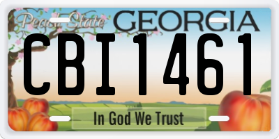 GA license plate CBI1461