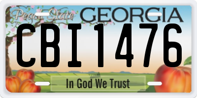 GA license plate CBI1476