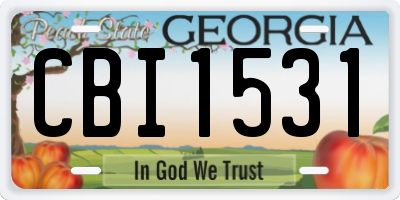 GA license plate CBI1531