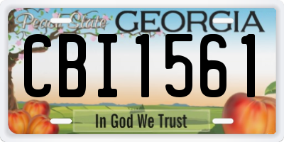 GA license plate CBI1561