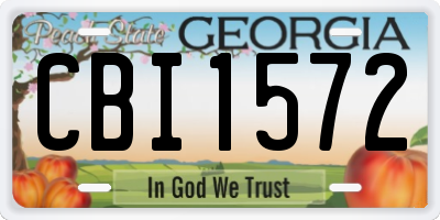 GA license plate CBI1572