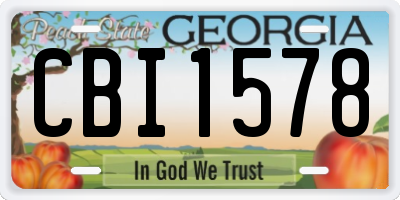 GA license plate CBI1578